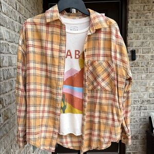 Billabong Easy Breezy Flannel Shirt Med (button up only) T shirt sold Separately